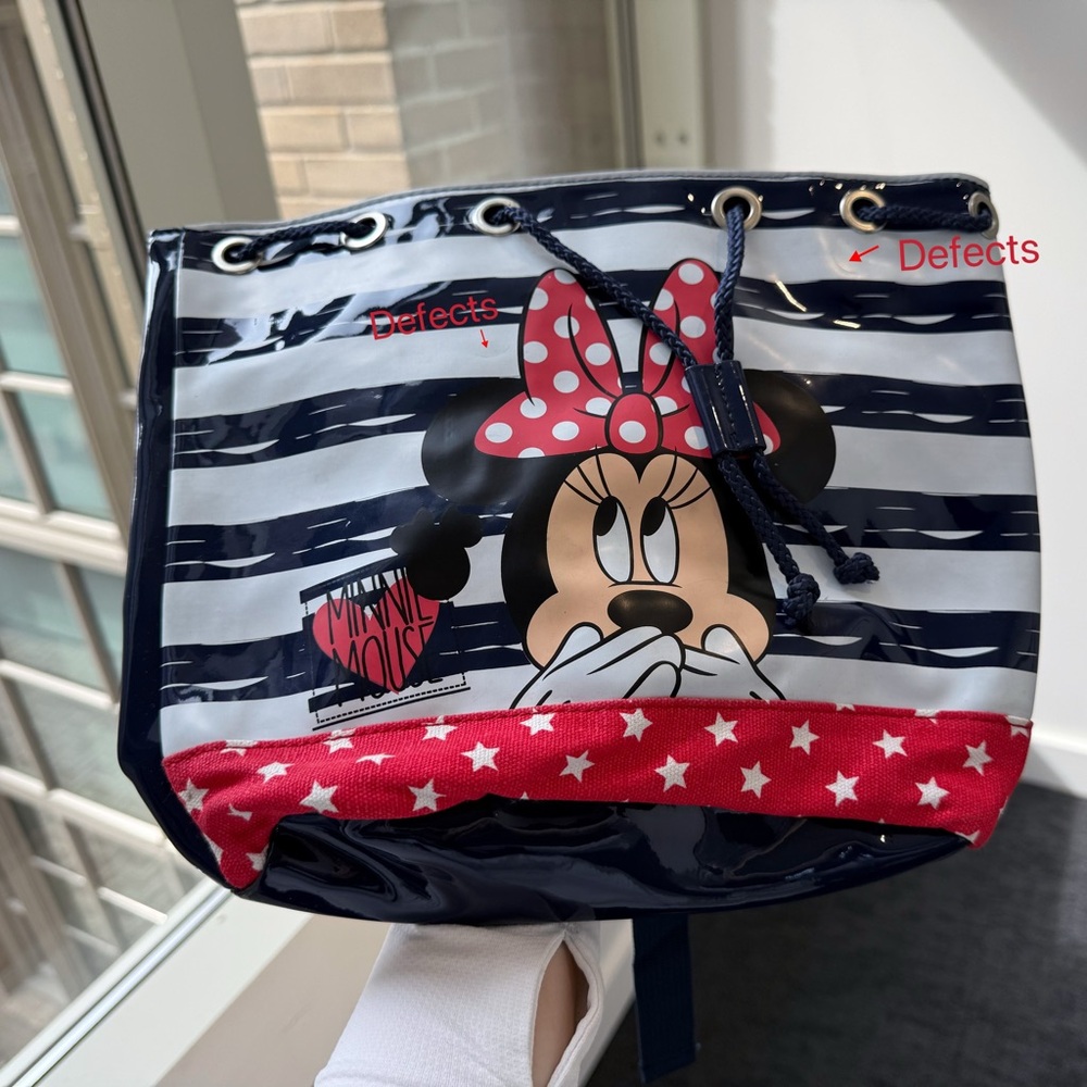 Tokyo Disney Minnie Mouse Striped Backpack Shoulder Bag